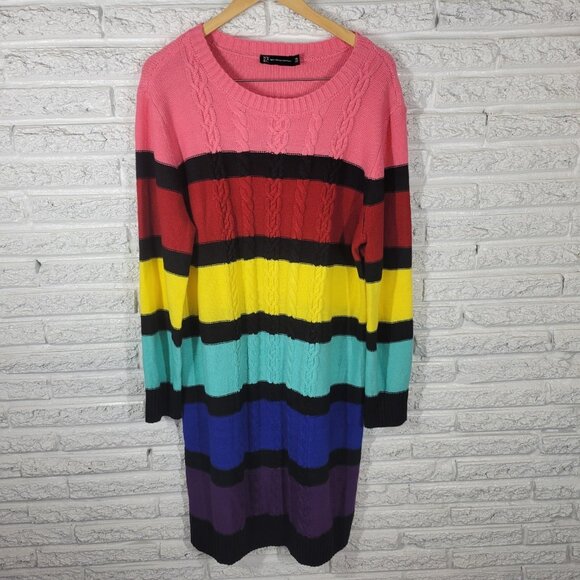 New York Co Womens Dress XXL Plus Sweater Long Sleeve Cable Knit SWE140XE - Picture 1 of 12